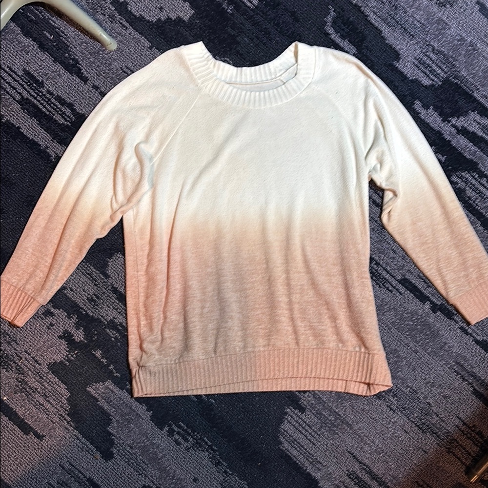 Torrid Ombré Crew Neck Sweater Peachy Pink
